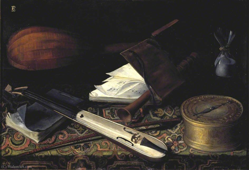 Wikioo.org – L'Enciclopedia delle Belle Arti - Pittura, Opere di Pieter Gerritsz Van Roestraeten - Natura morta con strumenti musicali