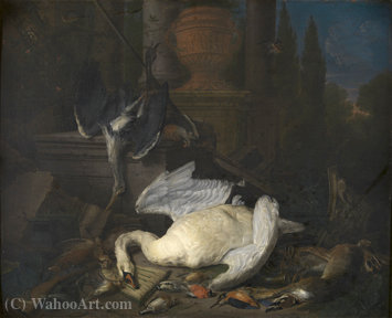 Wikioo.org - The Encyclopedia of Fine Arts - Painting, Artwork by Pieter Gijsels - Still life with swan