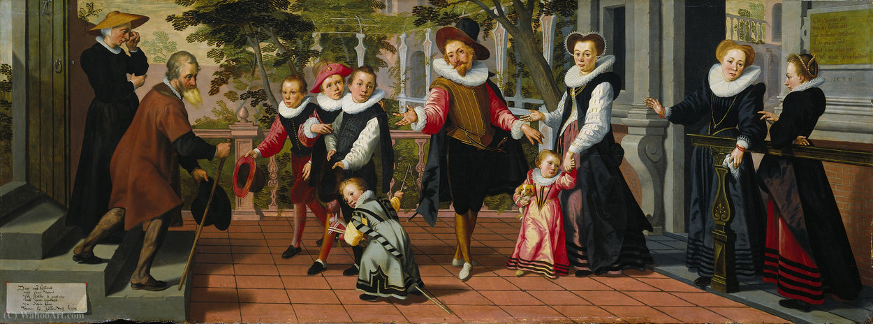 WikiOO.org - Encyclopedia of Fine Arts - Maleri, Artwork Pieter Pietersz - Rich kids, poor parents