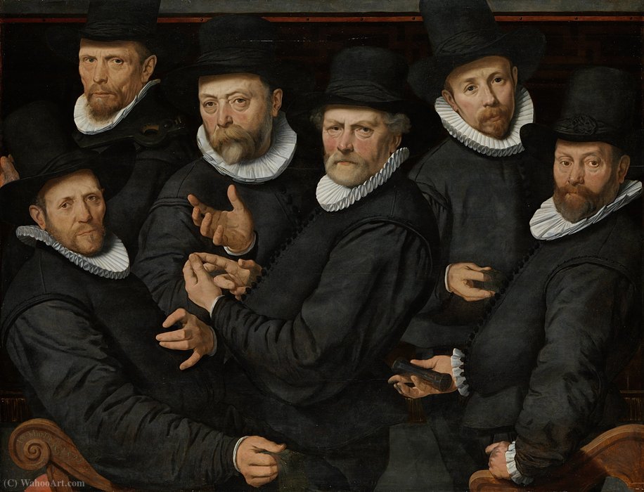 Wikioo.org - The Encyclopedia of Fine Arts - Painting, Artwork by Pieter Pietersz - Six waardijns of lakenen