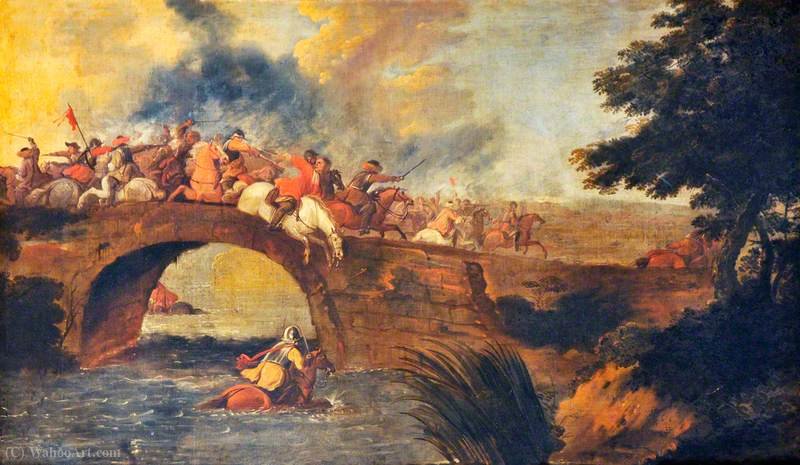 Wikioo.org - The Encyclopedia of Fine Arts - Painting, Artwork by Pieter Snayers - A Cavalry Engagement on a Bridge