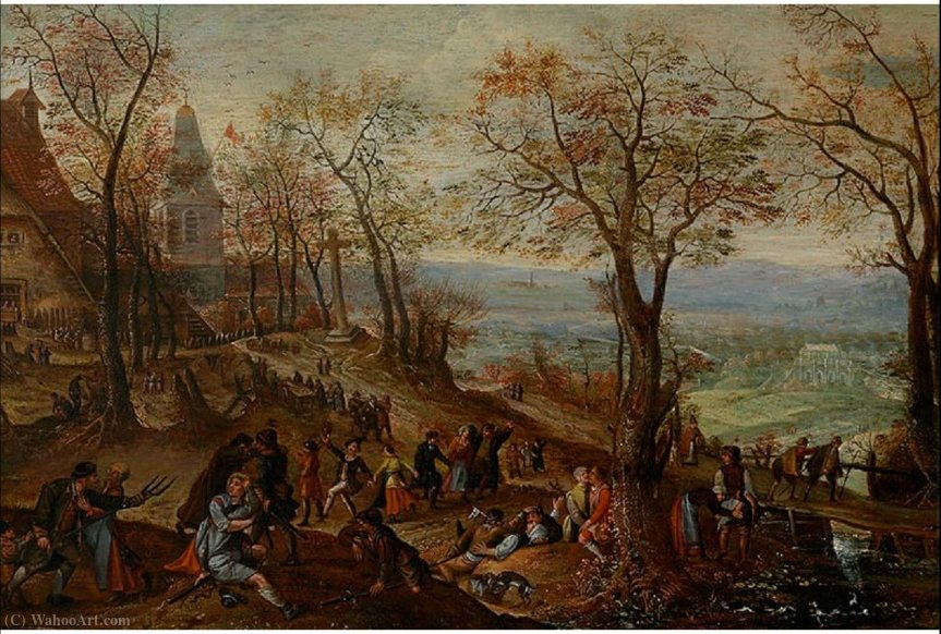 WikiOO.org - Encyclopedia of Fine Arts - Lukisan, Artwork Pieter Stevens - Kermesse in the countryside