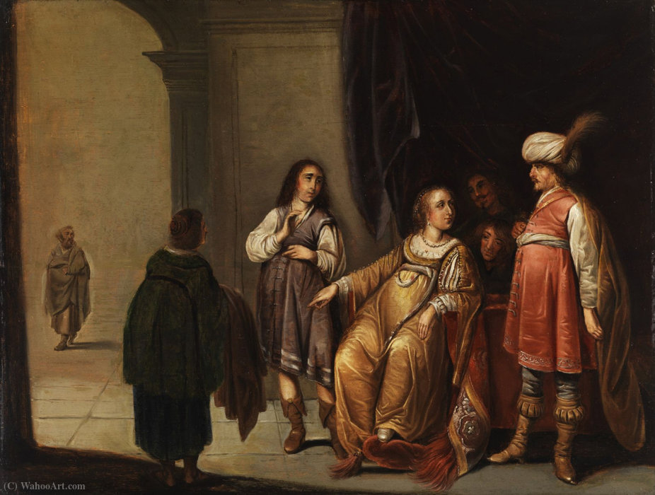 WikiOO.org - Encyclopedia of Fine Arts - Lukisan, Artwork Pieter Symonsz Potter - Accused by Potiphar's wife