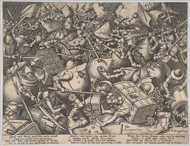 WikiOO.org - Enciklopedija dailės - Tapyba, meno kuriniai Pieter Van Der Heyden - The Battle about Money
