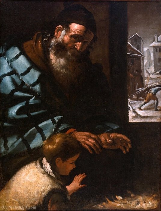 WikiOO.org - Encyclopedia of Fine Arts - Maleri, Artwork Pietro Bellotti - Allegory of Winter