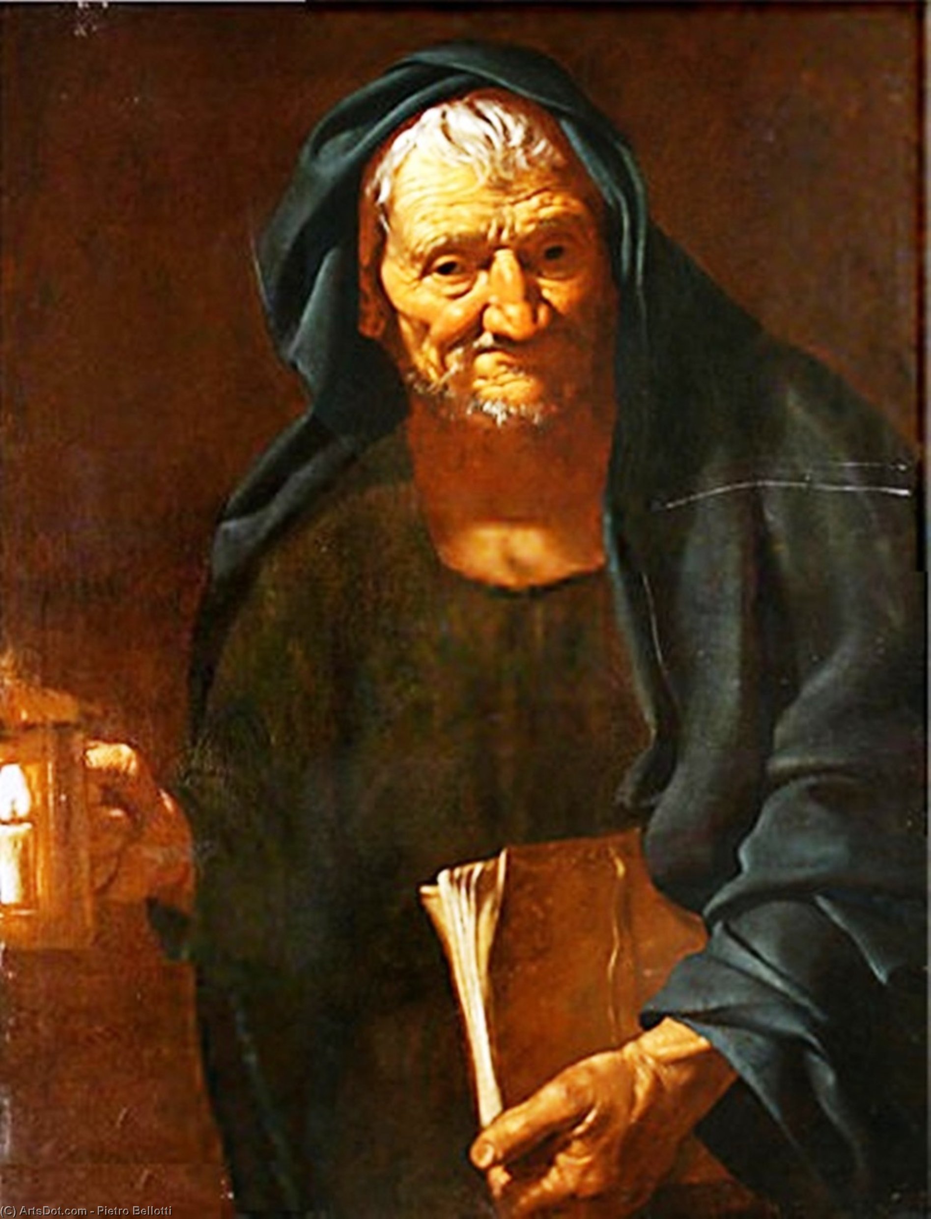 WikiOO.org - Encyclopedia of Fine Arts - Maleri, Artwork Pietro Bellotti - Diogenes with the Lantern