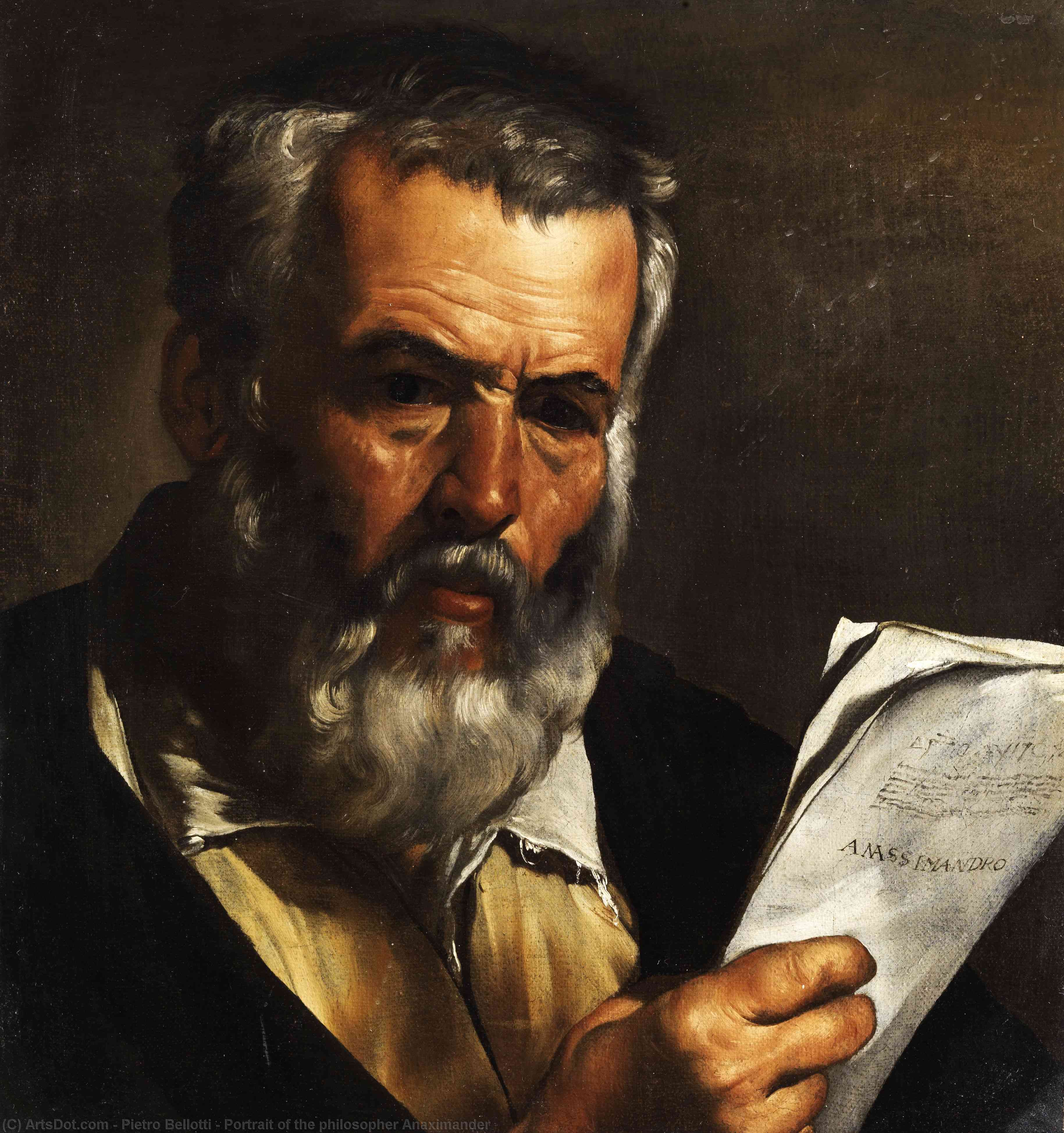 Wikioo.org – La Enciclopedia de las Bellas Artes - Pintura, Obras de arte de Pietro Bellotti - retrato de la Filósofo  Anaximandro