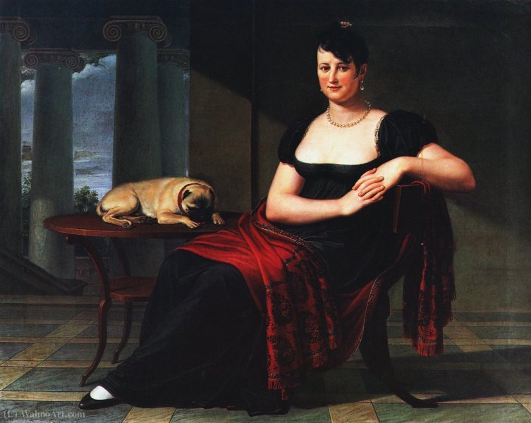 Wikioo.org - The Encyclopedia of Fine Arts - Painting, Artwork by Pietro Benvenuti - Portrait of Elena Mastiani Brunacci