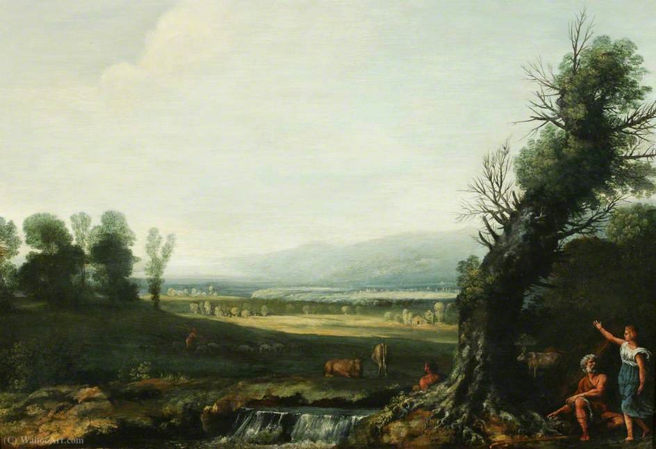 WikiOO.org - Güzel Sanatlar Ansiklopedisi - Resim, Resimler Pietro Paolo Bonzi - Landscape with Erminia and the Shepherds