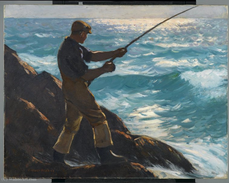 Wikioo.org – L'Enciclopedia delle Belle Arti - Pittura, Opere di Reynolds Beal - Il pescatore