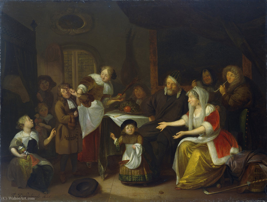 WikiOO.org - Encyclopedia of Fine Arts - Maľba, Artwork Richard Brakenburg - The Feast of St. Nicholas