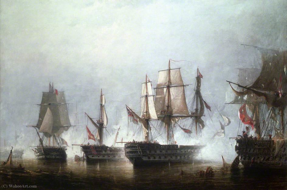 Wikioo.org – L'Enciclopedia delle Belle Arti - Pittura, Opere di Richard Henry Nibbs - La battaglia di Trafalgar, 21 ottobre (1805)