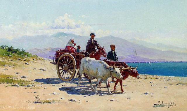 Wikioo.org - The Encyclopedia of Fine Arts - Painting, Artwork by Richard Karlovich Zommer - Caucasian travellers