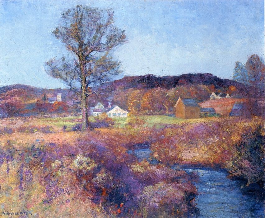 Wikioo.org - The Encyclopedia of Fine Arts - Painting, Artwork by Robert William Vonnoh - A new england valley
