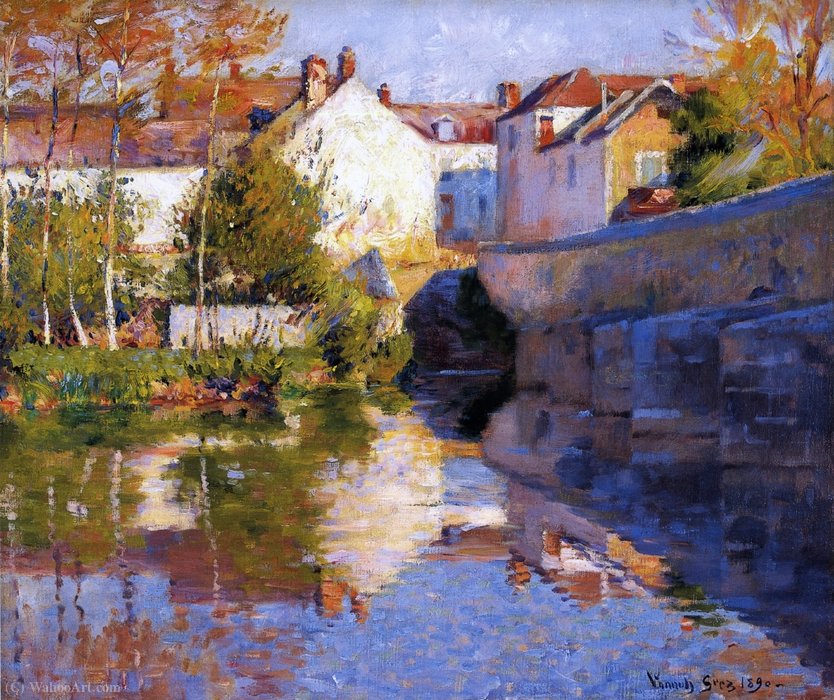 Wikioo.org - The Encyclopedia of Fine Arts - Painting, Artwork by Robert William Vonnoh - Beside the River (Grez)