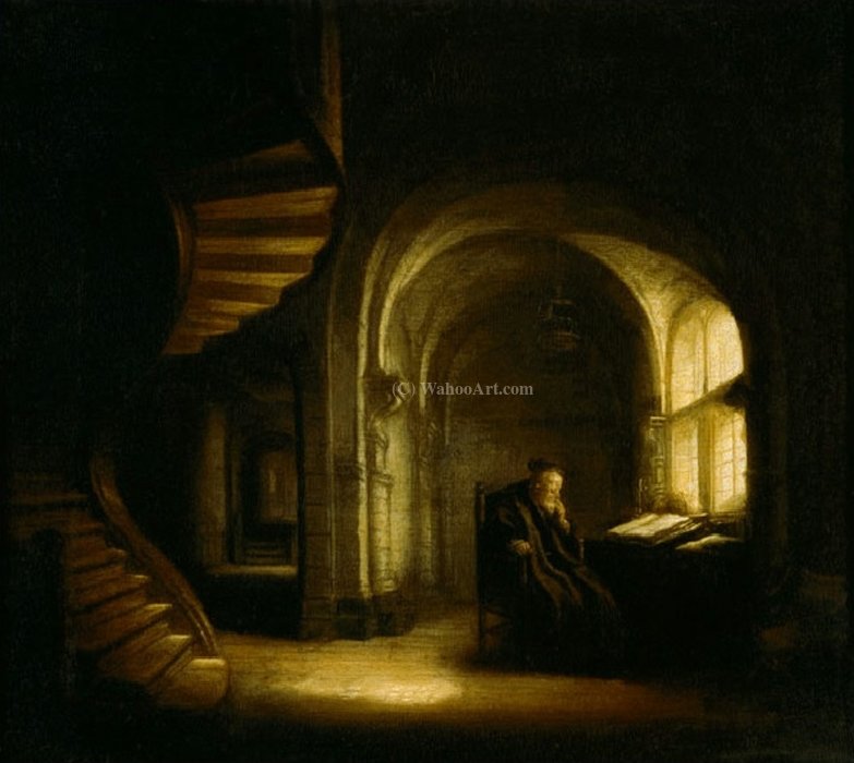 WikiOO.org - Enciclopedia of Fine Arts - Pictura, lucrări de artă Salomon De Koninck - Philosopher with an Open Book