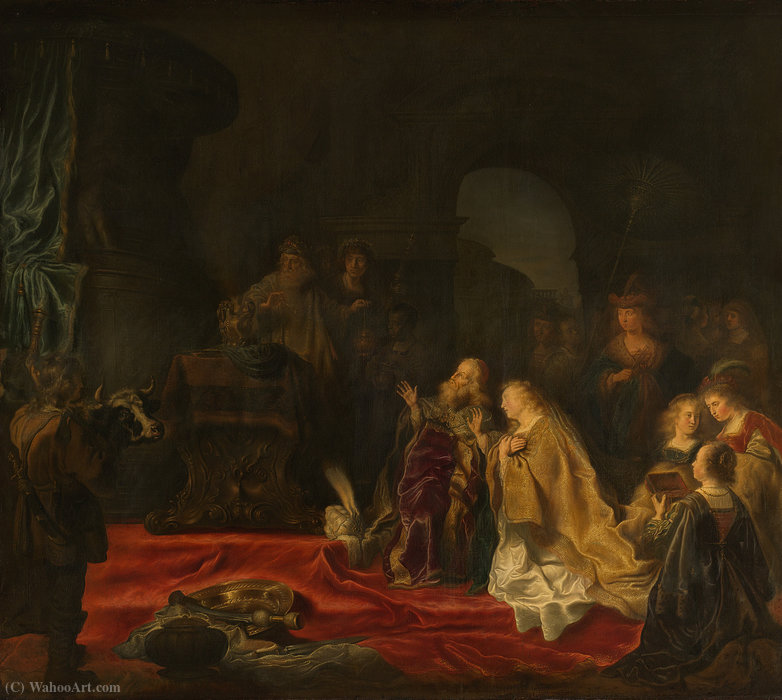 Wikioo.org - The Encyclopedia of Fine Arts - Painting, Artwork by Salomon De Koninck - The idolatry of King Solomon