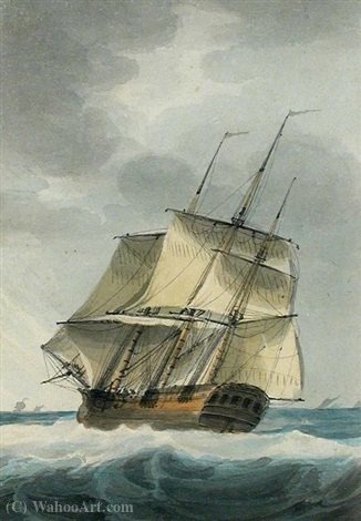 WikiOO.org - Енциклопедія образотворчого мистецтва - Живопис, Картини
 Samuel Atkins - A Three-Master in an Open Sea