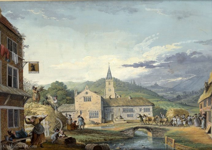 WikiOO.org - Encyclopedia of Fine Arts - Festés, Grafika Samuel Hieronymous Grimm - An english harvest home