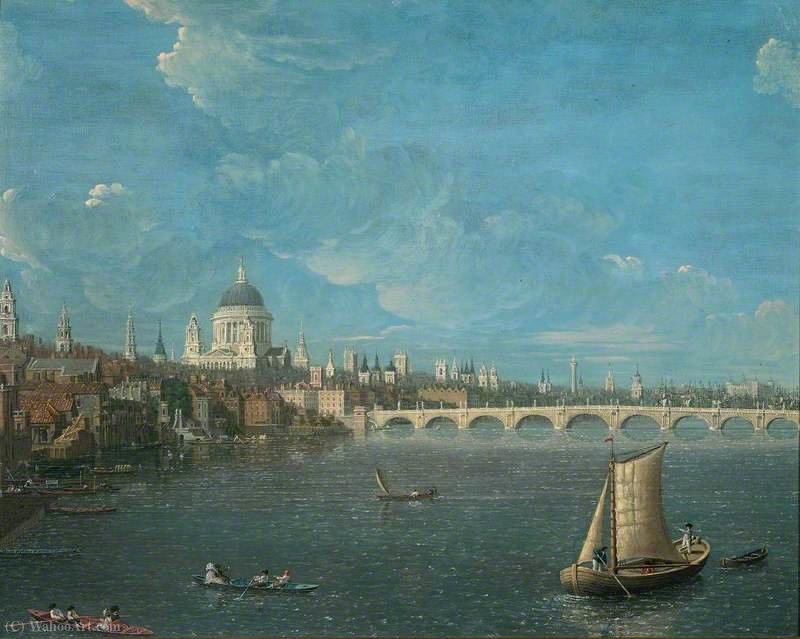 WikiOO.org - Enciclopedia of Fine Arts - Pictura, lucrări de artă Samuel Scott - View of St Paul's from the Thames
