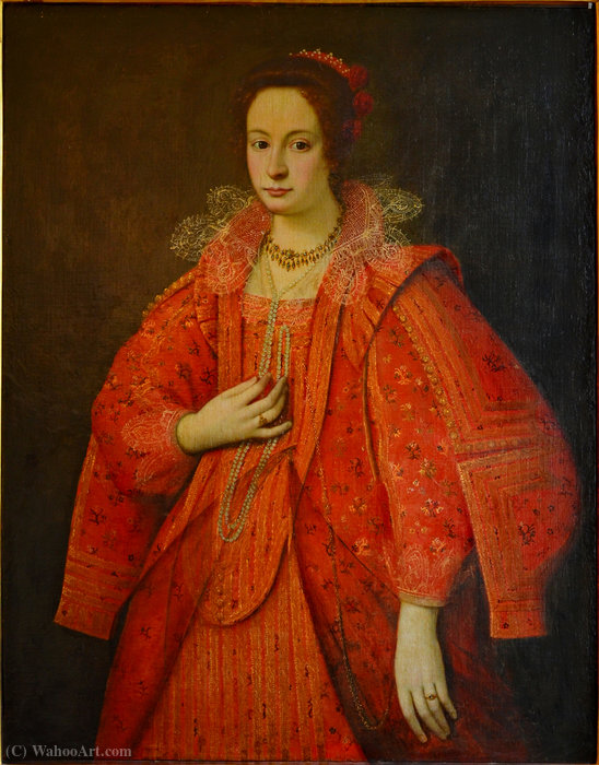 Wikioo.org - The Encyclopedia of Fine Arts - Painting, Artwork by Scipione Pulzone - The Lady in red clothes