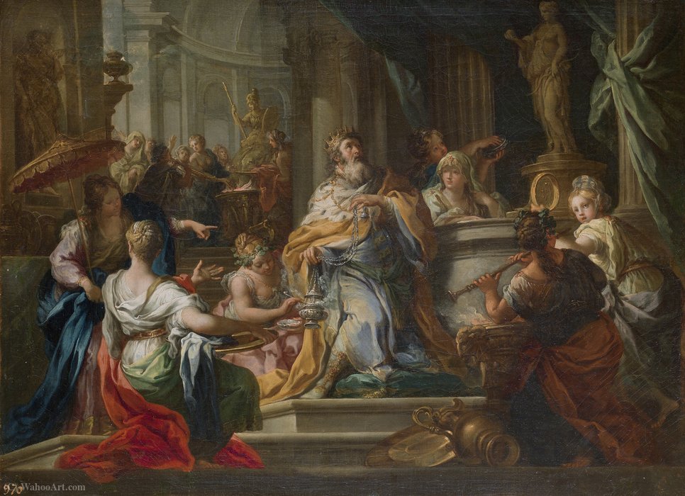 Wikioo.org - The Encyclopedia of Fine Arts - Painting, Artwork by Sebastiano Conca - Idolatry of Solomon