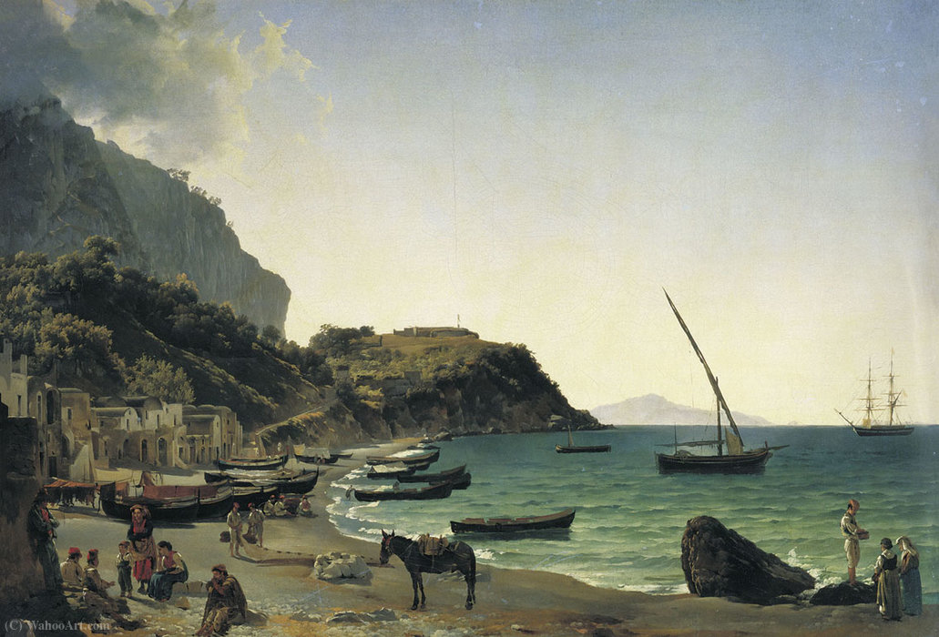 Wikioo.org – L'Encyclopédie des Beaux Arts - Peinture, Oeuvre de Sil'vestr Fedosyevich Shchedrin - Marina Grande à Capri