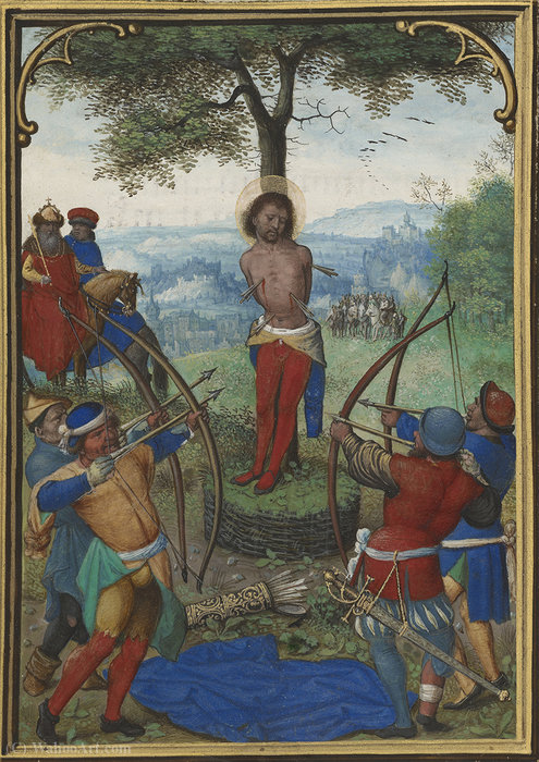WikiOO.org - Encyclopedia of Fine Arts - Maalaus, taideteos Simon Bening - Leaf from the Munich-Montserrat Hours