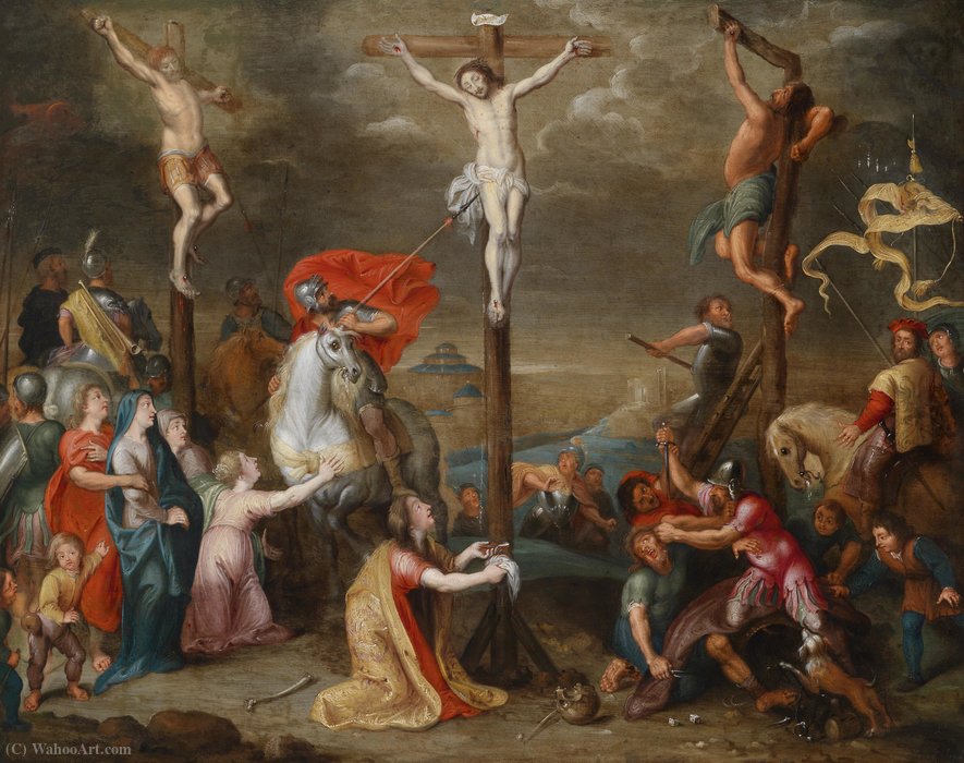 Wikioo.org - Encyklopedia Sztuk Pięknych - Malarstwo, Grafika Simon De Vos - Christ on the Cross