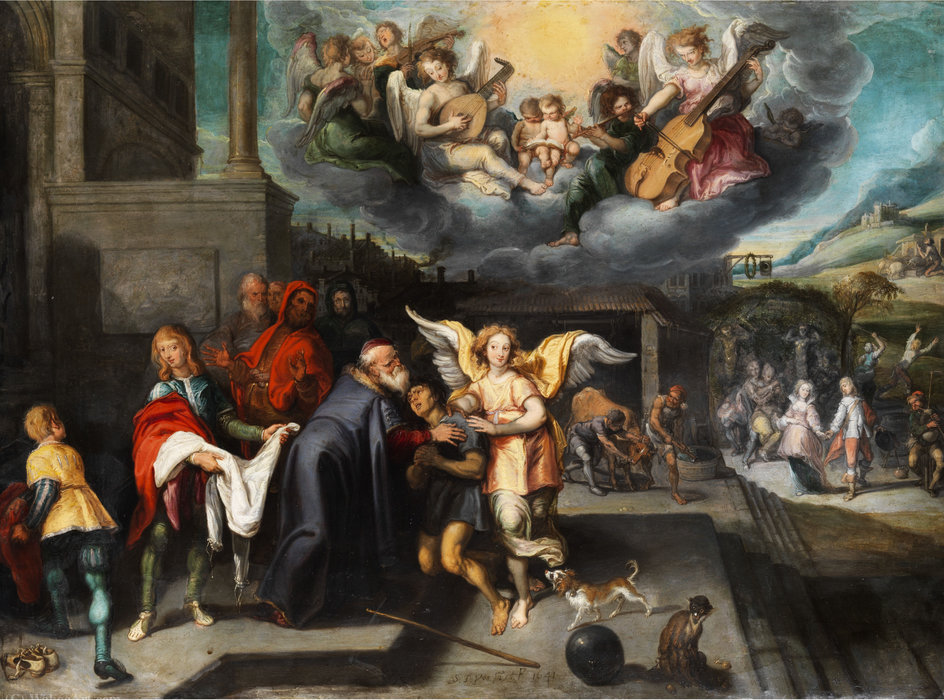 WikiOO.org - Encyclopedia of Fine Arts - Maľba, Artwork Simon De Vos - Return of the Prodigal Son.