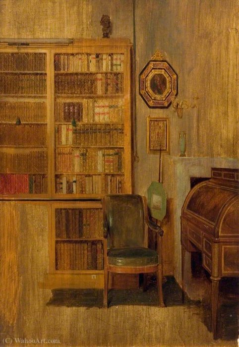 Wikioo.org - The Encyclopedia of Fine Arts - Painting, Artwork by David Wilkie Wynfield - A book case