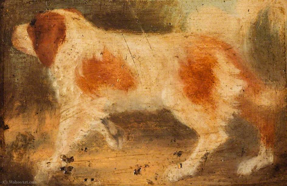Wikioo.org - The Encyclopedia of Fine Arts - Painting, Artwork by David Wilkie Wynfield - A dog facing left