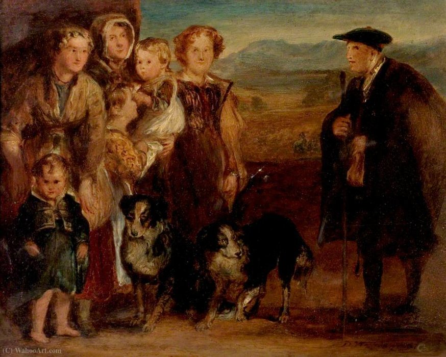 Wikioo.org - The Encyclopedia of Fine Arts - Painting, Artwork by David Wilkie Wynfield - A highland family