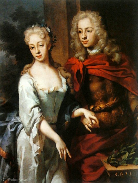 Wikioo.org - The Encyclopedia of Fine Arts - Painting, Artwork by Godfrey Kneller - Portrait of a couple.