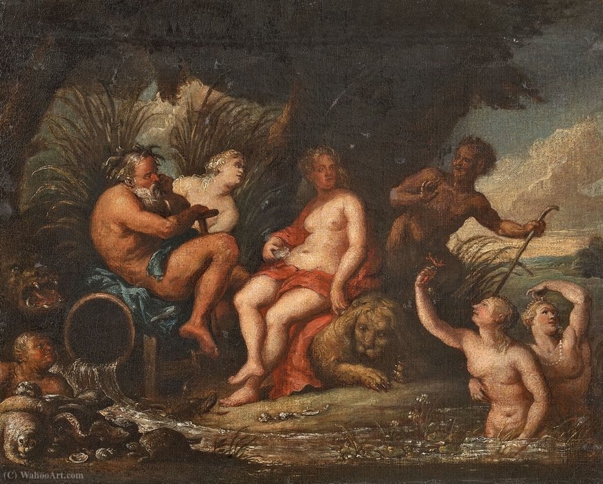 Wikioo.org - The Encyclopedia of Fine Arts - Painting, Artwork by Theodor Van Thulden - Allegory of Water and Earth.