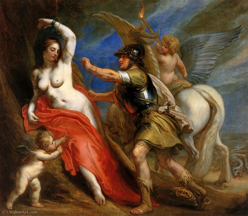 Wikioo.org - The Encyclopedia of Fine Arts - Painting, Artwork by Theodor Van Thulden - Perseus frees andromeda