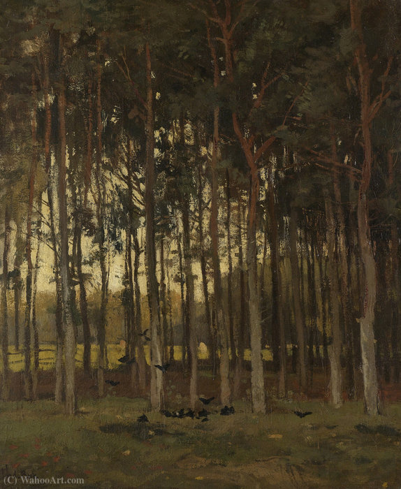 Wikioo.org - The Encyclopedia of Fine Arts - Painting, Artwork by Theophile Emile Achille De Bock - Woodland scene