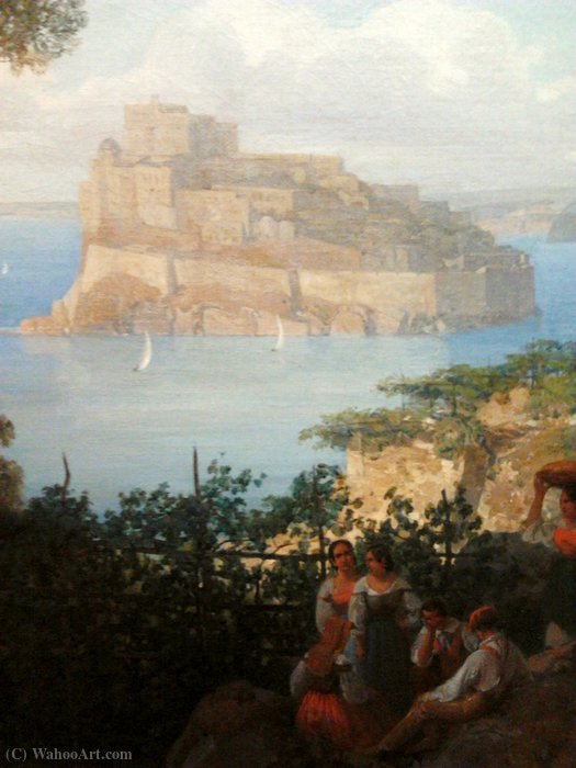 Wikioo.org - The Encyclopedia of Fine Arts - Painting, Artwork by Thomas Ender - Ischian landscape (detail)