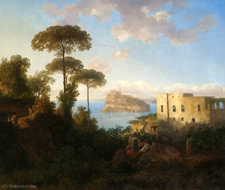 Wikioo.org - The Encyclopedia of Fine Arts - Painting, Artwork by Thomas Ender - Ischian landscape
