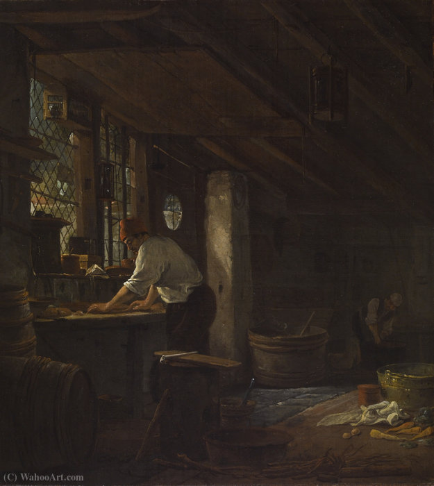 Wikioo.org - The Encyclopedia of Fine Arts - Painting, Artwork by Thomas Wijck - Kitchen interior