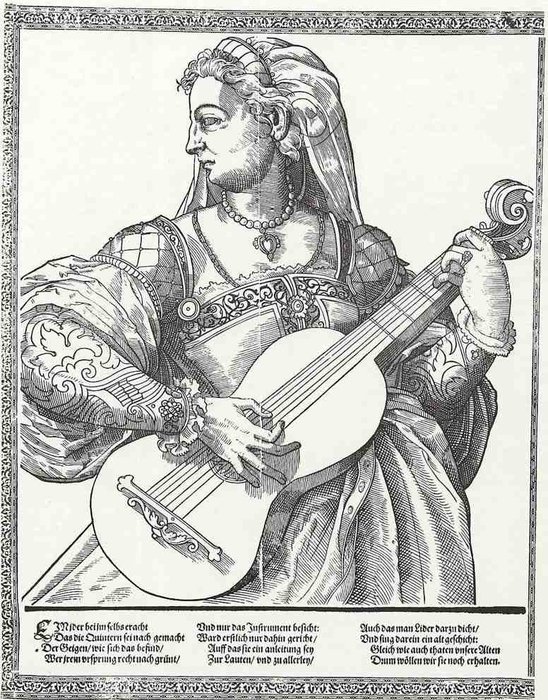 WikiOO.org - Encyclopedia of Fine Arts - Festés, Grafika Tobias Stimmer - The musicians, the guitar player