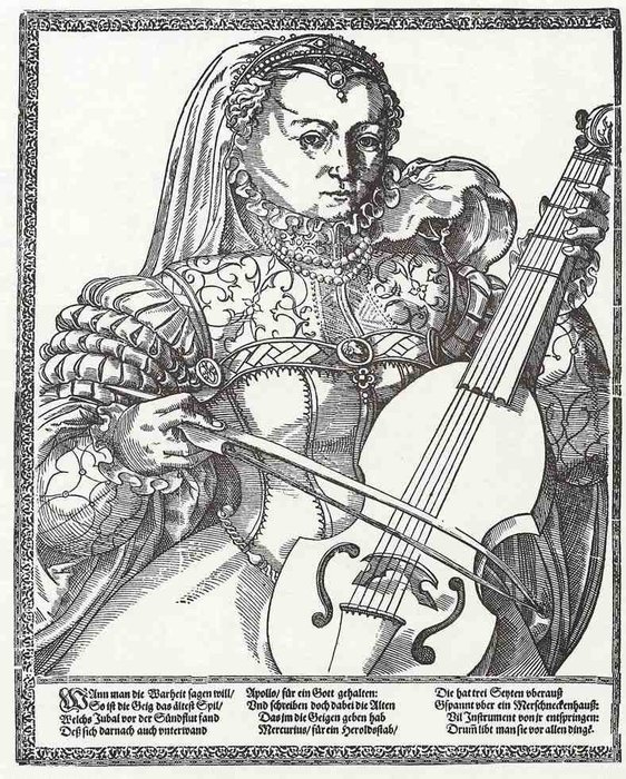 WikiOO.org - Encyclopedia of Fine Arts - Malba, Artwork Tobias Stimmer - The musicians, the violin player