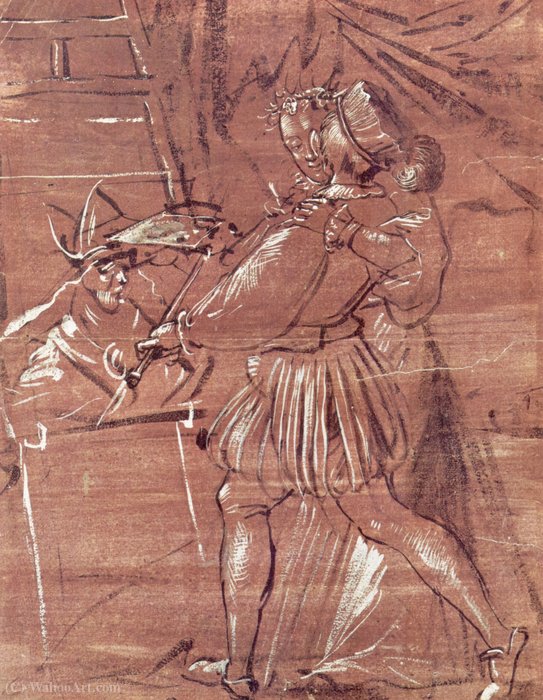 Wikioo.org – L'Enciclopedia delle Belle Arti - Pittura, Opere di Tobias Stimmer - Il pittore e la sua musa - (1560)