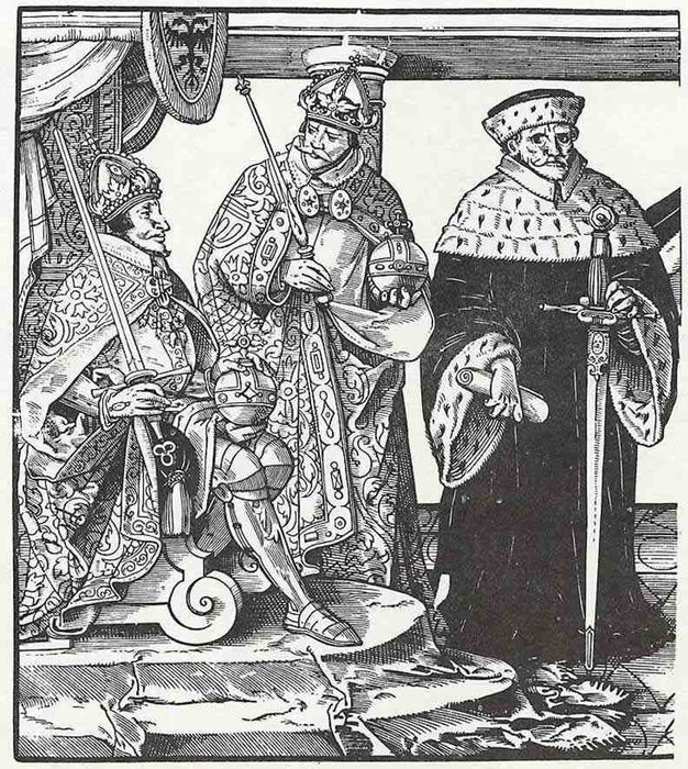 WikiOO.org - Enciclopedia of Fine Arts - Pictura, lucrări de artă Tobias Stimmer - The secular hierarchy, emperor, king , duke