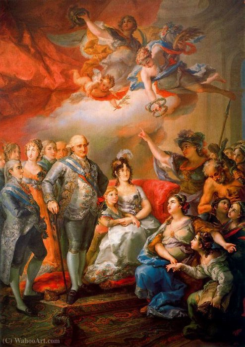 WikiOO.org - 百科事典 - 絵画、アートワーク Vicente López Y Portaña - キングチャールズスペインのIVと彼の家族は、（1802年）でのバレンシア大学への訪問を支払います