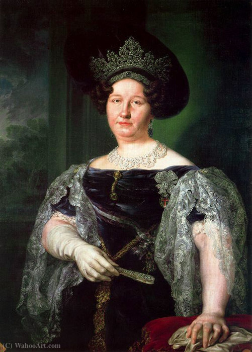 Wikioo.org - The Encyclopedia of Fine Arts - Painting, Artwork by Vicente López Y Portaña - Portrait of Queen Maria Isabella of the Two Sicilies