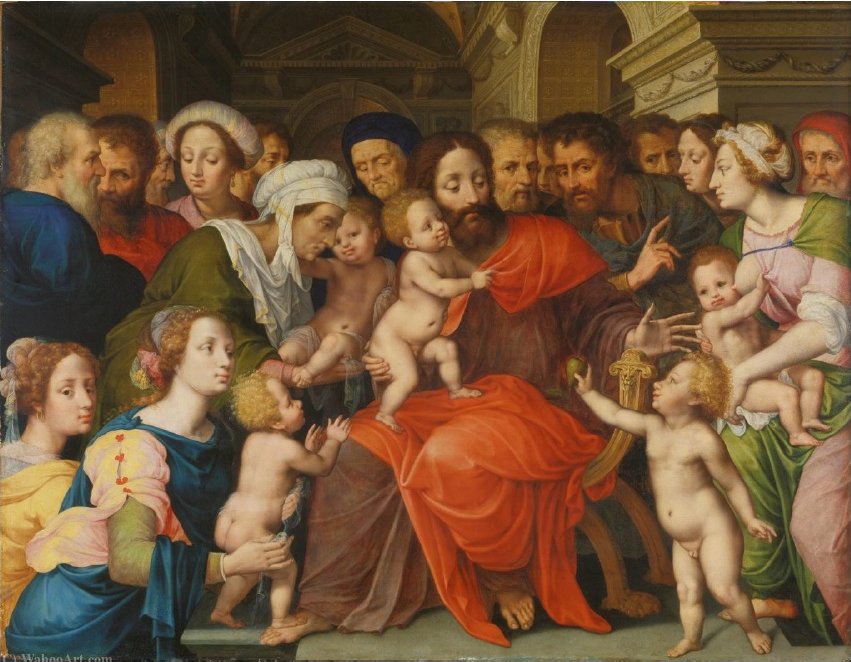 WikiOO.org - Enciklopedija dailės - Tapyba, meno kuriniai Vincent Sellaer - Christ Blessing the Children