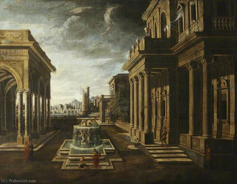 Wikioo.org - The Encyclopedia of Fine Arts - Painting, Artwork by Viviano Codazzi - An architectural fantasy