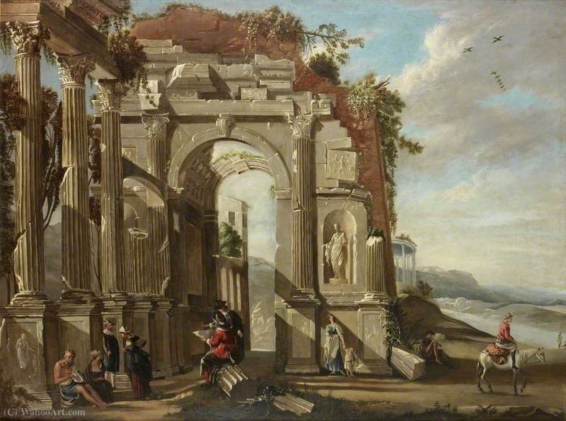 Wikioo.org – La Enciclopedia de las Bellas Artes - Pintura, Obras de arte de Viviano Codazzi - Ruinas del templo