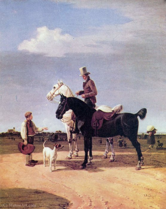 Wikioo.org - Encyklopedia Sztuk Pięknych - Malarstwo, Grafika Wilhelm Von Kobell - Riders with two horses